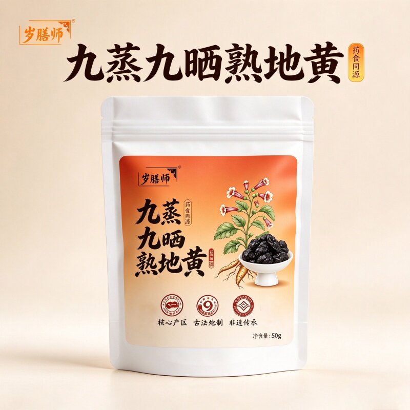 古法炮制九蒸九晒熟地黄50g地黄优质原料食用原料可泡酒煲汤