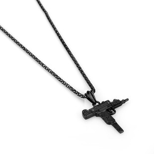 PUBG Game UZI Kolye GUN Shape Pendant Necklace Men Hip Hop