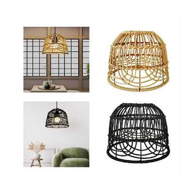 极速Rattan Round Woven Lampshade Modern Replacement Accessor