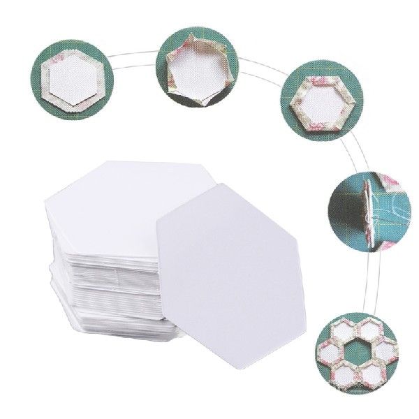 100Pcs Hexagon Templates for Patchwork Paper Quilting