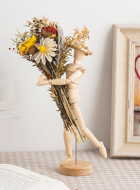 现代简约木偶摆件干花客厅卧室桌面好物女生创意ins风摆设装饰品
