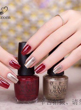免烤不可剥美甲OPI指甲油 大正红暗红酒红N25 W52 L87丝绸红h08脚