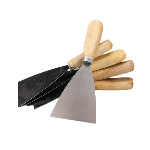 油灰刀 木柄 腻子刀清洁铲刀粉墙小铲刀碳钢12345英寸 包邮