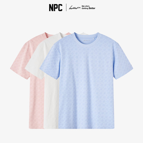 NPC潮牌元宝发泡印花T恤2.0凉感情侣款圆领短袖官方正品假一赔十