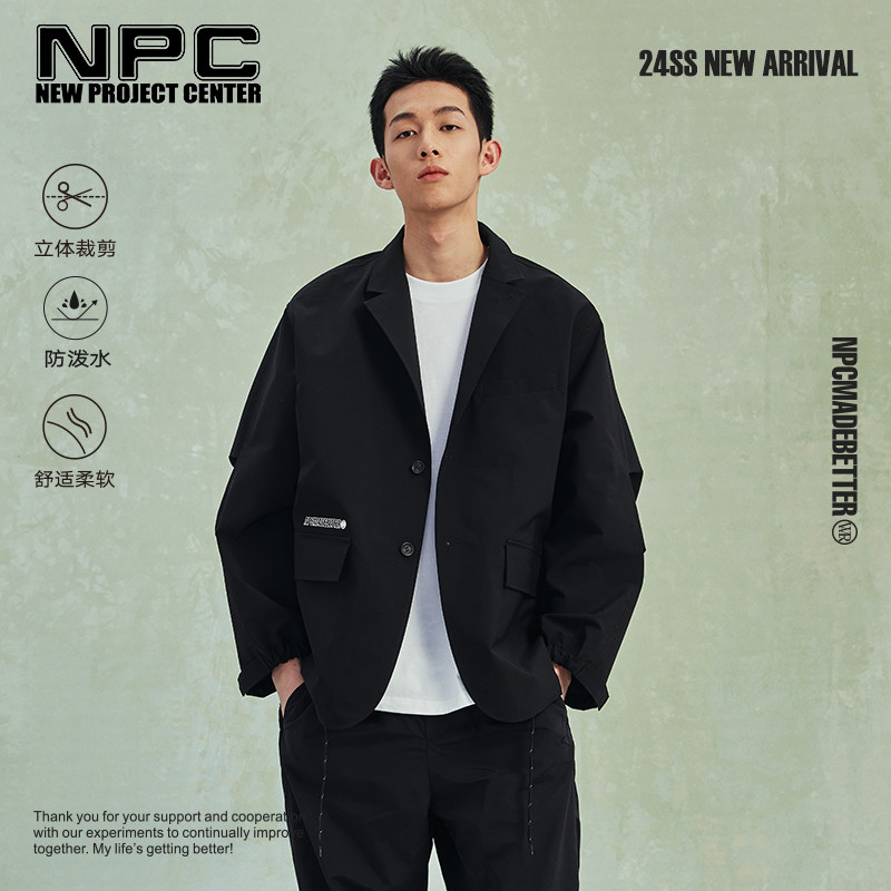 NPC特氟龙西装字母印花阔形休闲宽松夹克外套官方正品假一赔十