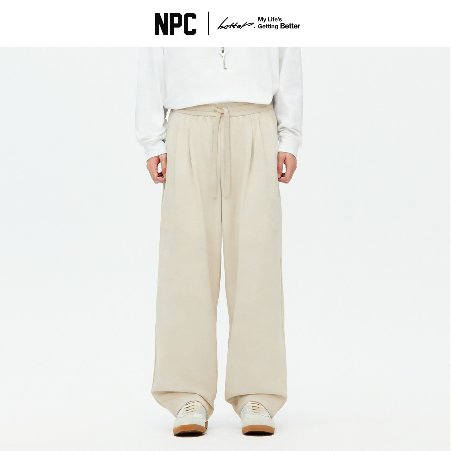 NPC潮牌复古百搭莱赛尔混纺直筒宽松长裤男秋官方正品假一赔十图片
