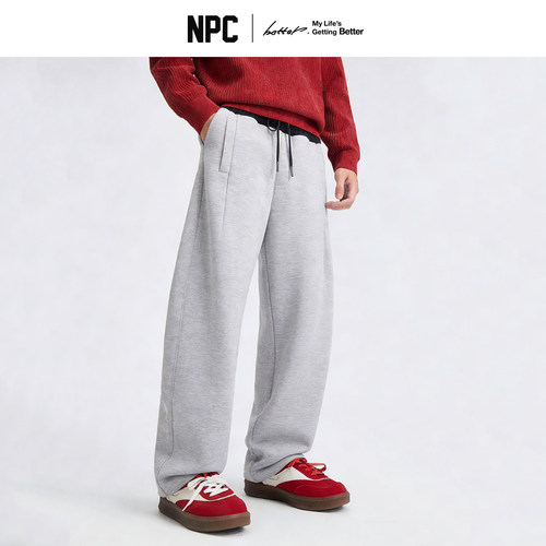 NPC潮牌莱塞尔空气层裤腰撞色拼接直筒休闲裤官方正品假一赔十