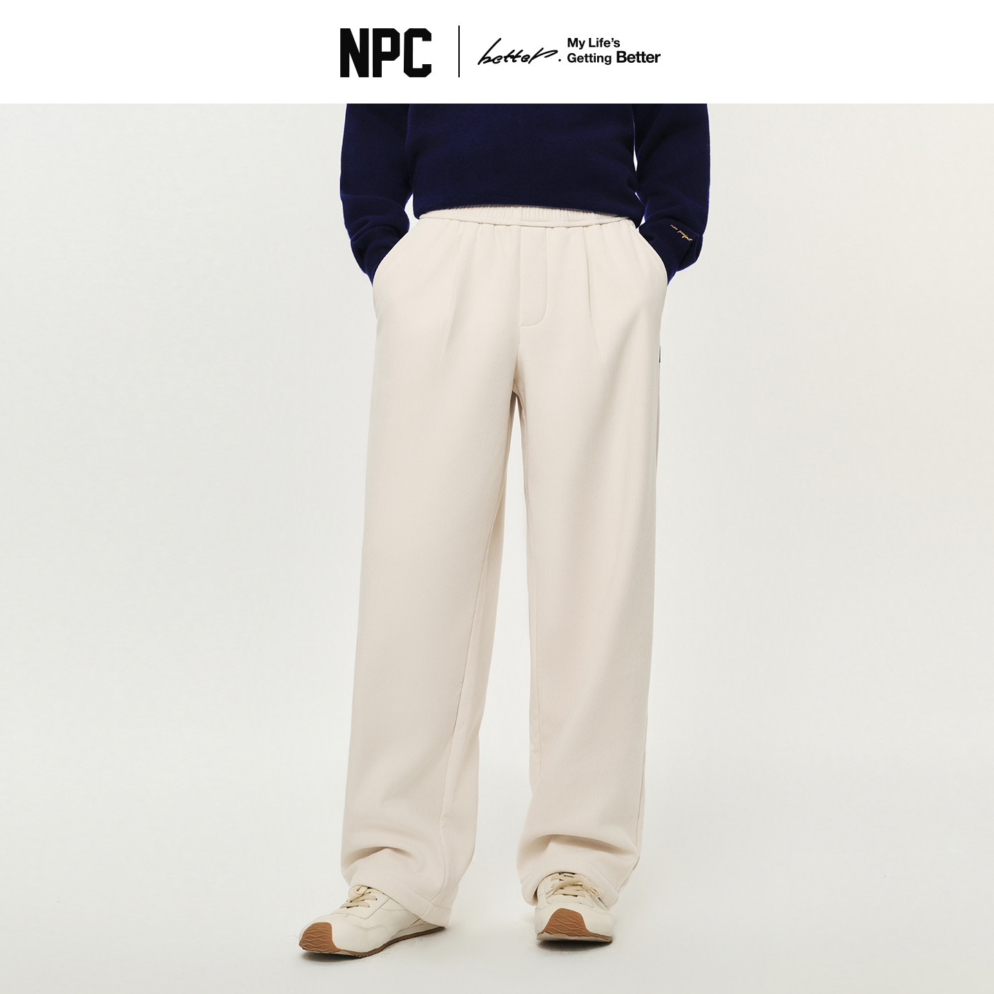 NPC潮牌保暖高腰细条灯芯绒男宽松直筒长裤宽松官方正品假一赔十图片