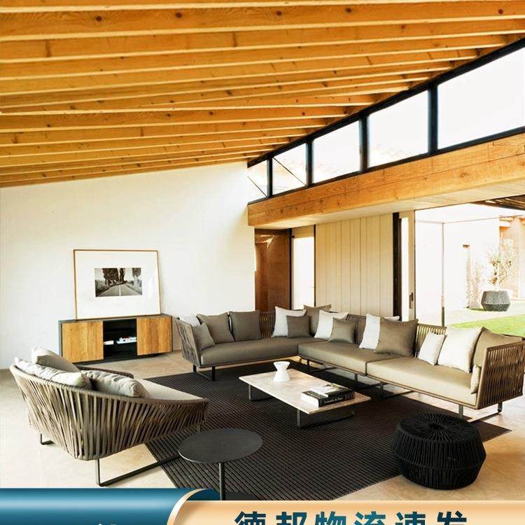 户厅外藤沙发防晒防水休闲客阳台室庭院茶几三人藤外编家具民WWW