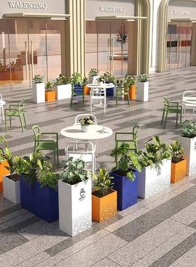 ODZ户外不锈钢花箱组合商场小区铁花槽室外街艺广花架市政场道花