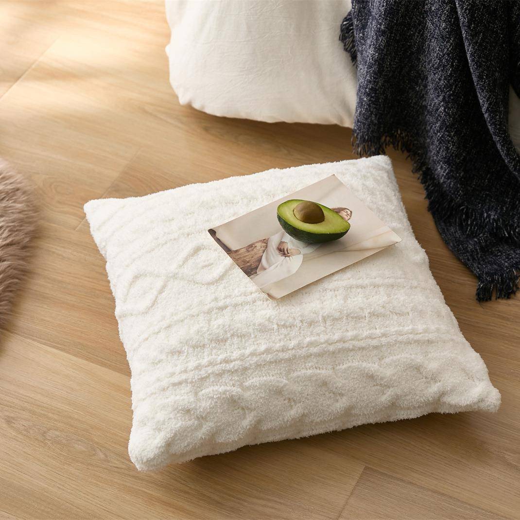 菱瑞景纺织纯白色形晚樱软绵沙绵发靠垫垫抱枕床品搭RJ210920配办