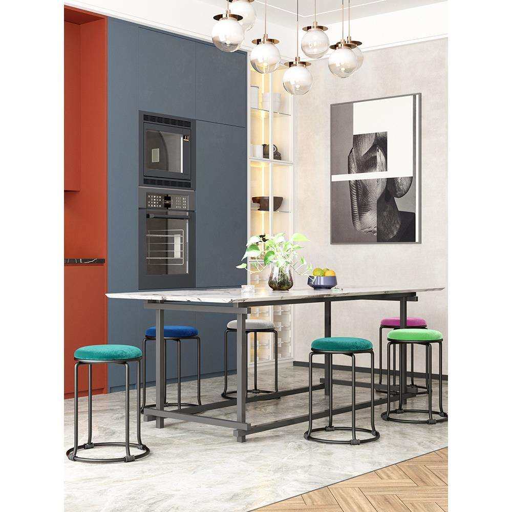 餐欧式皮333凳子家用绒布圆凳客厅沙发凳茶几凳圆钢筋桌凳磨砂形,住宅家具,矮凳,淘宝优惠券,粉丝福利购,淘宝优惠卷