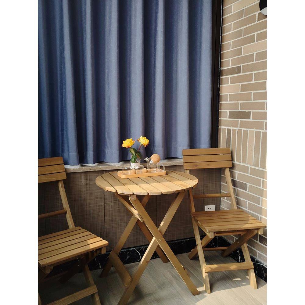 F95SM667组合携用家户便外阳台简背易小茶几方圆餐J&实木可折叠桌