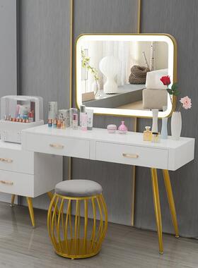 代化简白色现带灯梳妆台轻奢多抽屉家约用梳妆台小户型女RPZ生妆