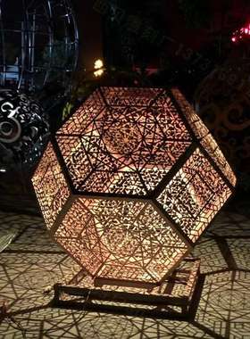 空大型不锈钢镂空球塑雕广场园林景观装饰品不锈钢发光镂球IXK雕