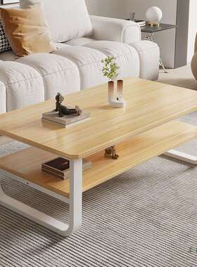 圆角茶几客厅家小茶户型小F5M7SMSH桌子出租屋双层边用几加粗钢架