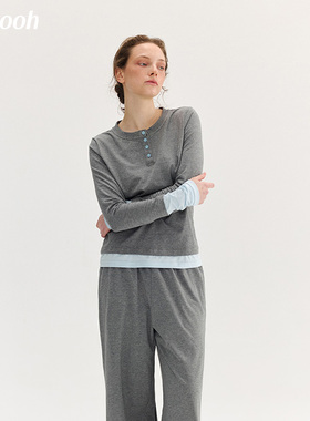 明星同款Chyooh多云转晴匹马棉可外穿女家居服内搭睡衣套装