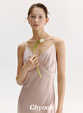 千金系列·卢浮22姆米真丝定制珍珠吊带睡裙夏季女吊带裙高级