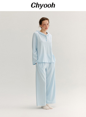 Chyooh匹马棉雨过天晴分体式帽衫可外穿内搭女款家居服睡衣套装