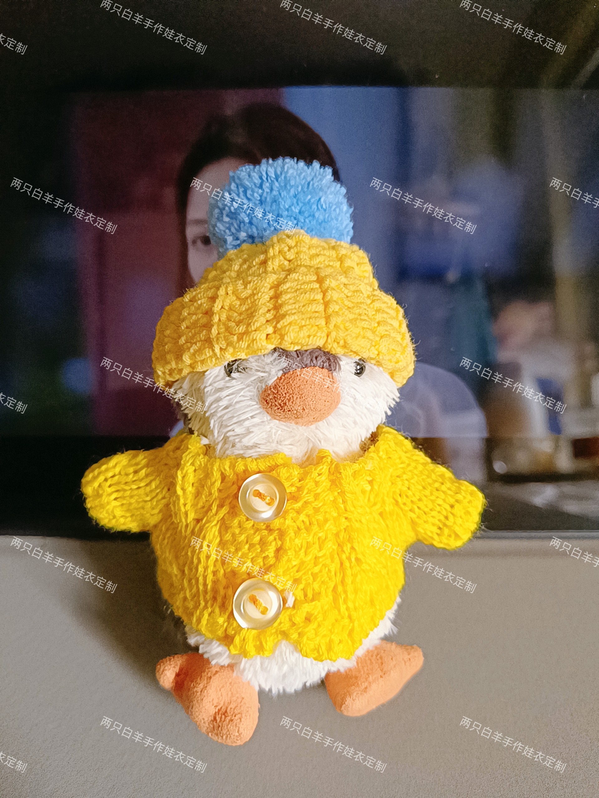 适用jellycat11cm花生企鹅娃衣毛衣帽子套装钩织可爱衣服企鹅配饰