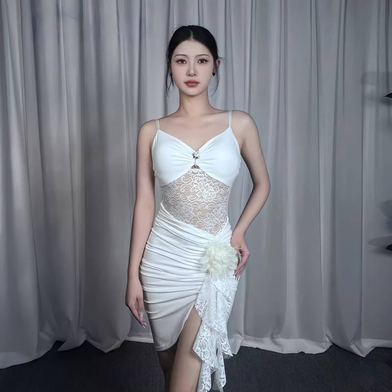 夏季新款拉丁舞练功服女成人蕾丝微醺氛围感吊带蕾丝包臀连衣裙,运动/瑜伽/健身/球迷用品,拉丁舞练习套装,淘宝优惠券,粉丝福利购,淘宝优惠卷