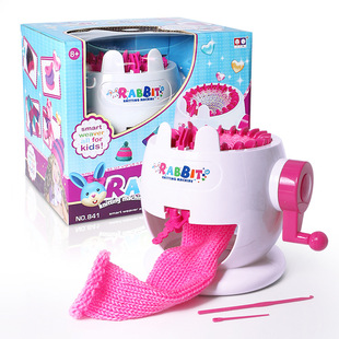 22针小兔子手摇织毛机羊毛编织机 DIY创作毛线编织机织布机过家家