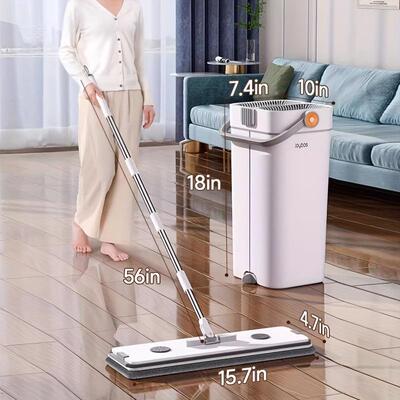 跨境旋转拖把和水水桶转2可laz60109重复个使用的纤维布商用旋拖