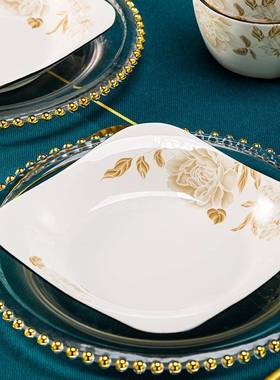 碗家碗用2025高新款简约碟套装陶瓷碗IXK中饭式碗盘子颜值碗筷餐