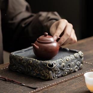 云岩泥祥壶承陶瓷四方干泡台家储用水小老型茶盘中式 茶台壶托X202
