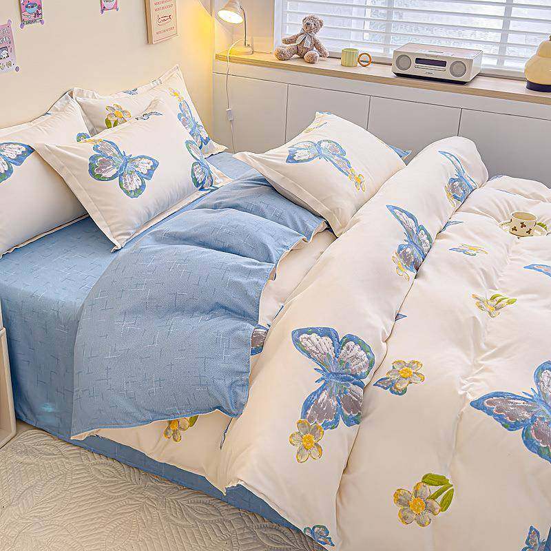 SNZ加厚100全斜纹棉四件纯双人床单被套磨毛床1.套5米2米床上笠用