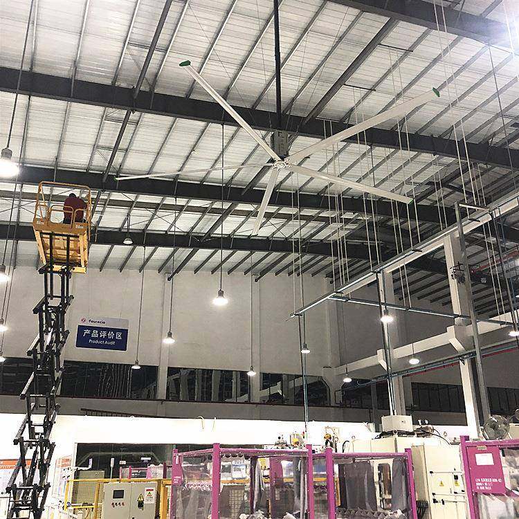厂家厂房大电风扇单覆盖面台积1400方平DVB米型强劲风力厂房大吊
