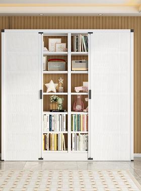 钢书架儿童蜂巢推拉门用置物柜制书QOC家柜尘防门折叠门多层加厚