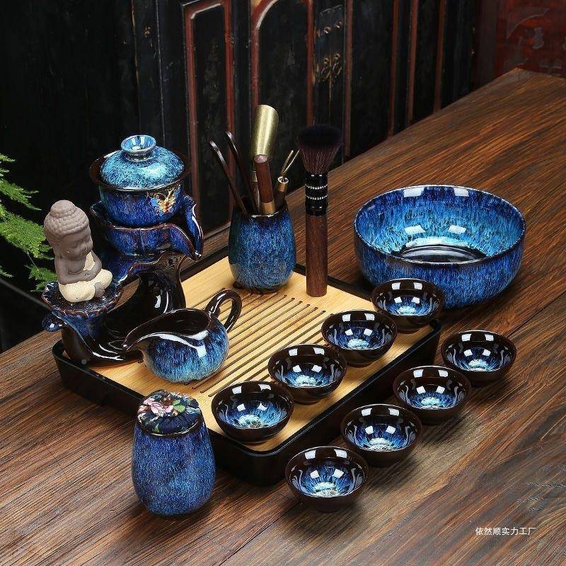 茶具窑变懒人套WSDLZODM装用磨冲茶家器石自动泡茶功夫全紫砂默认