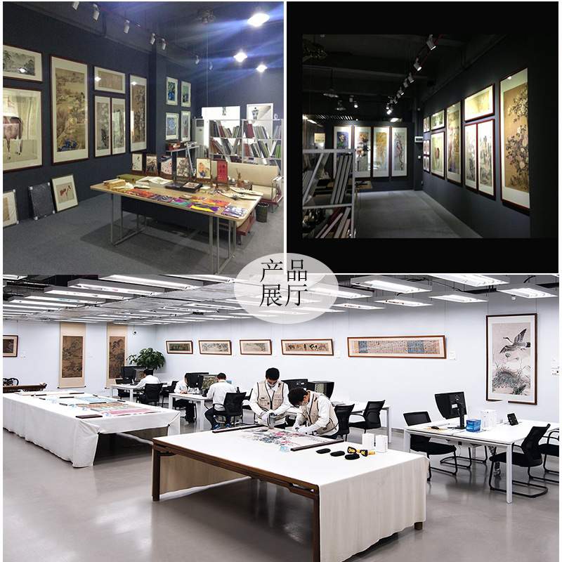 新中式禅意装饰画入户玄关花鸟祥和九鱼图风水画艺术微喷宣纸挂画图片