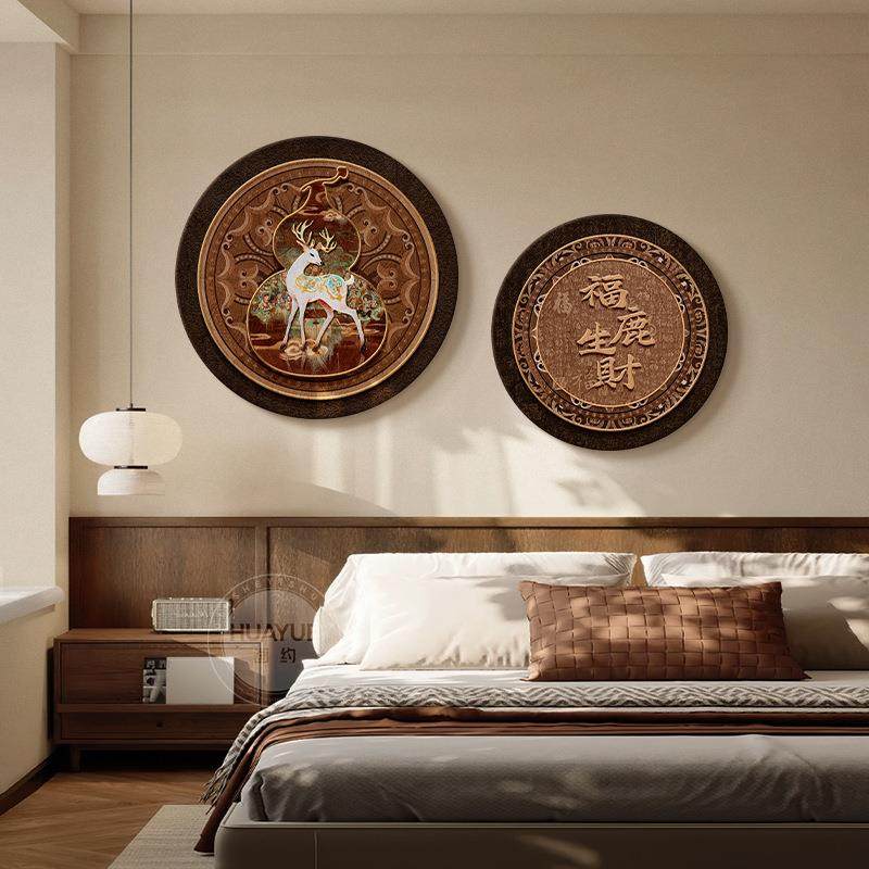 法式中客厅饰画新中式装复古圆形玄关走廊风挂画古寓意好卧214室,农机/农具/农膜,其它农用工具,淘宝优惠券,粉丝福利购,淘宝优惠卷