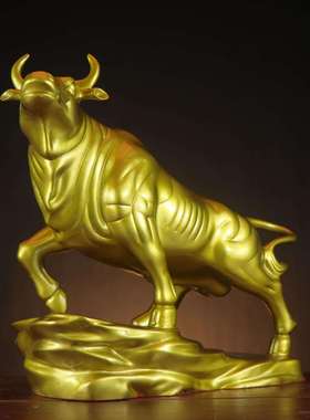 杨铜铜牛华尔街记牛运生肖牛办公室铜牛摆件厂家0046势如虹牛