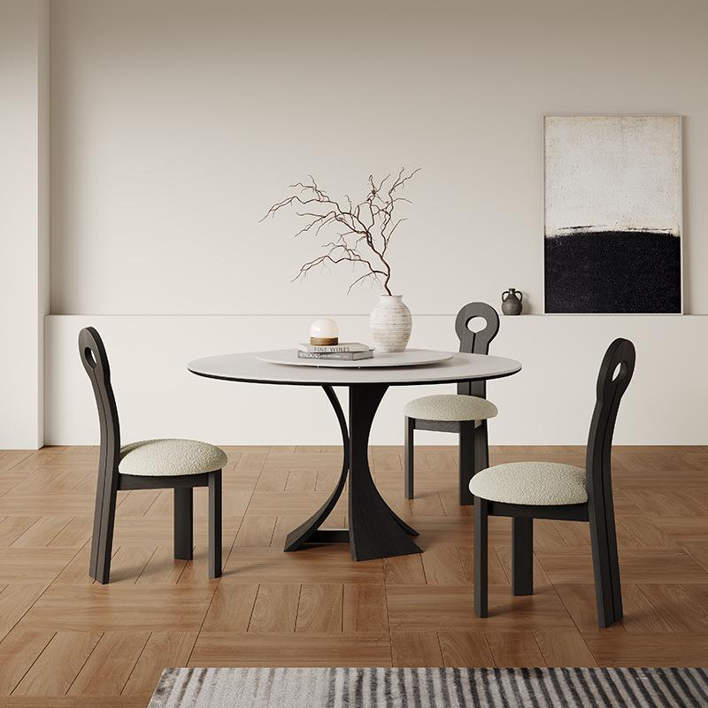 白德利丰岩纯板餐桌法式复轻奢现代1.CZ-10305米圆桌意式实圆古形