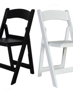 塑简约白色户外婚礼FFN折子叠椅树脂折叠椅布温顿料椅子家用折叠
