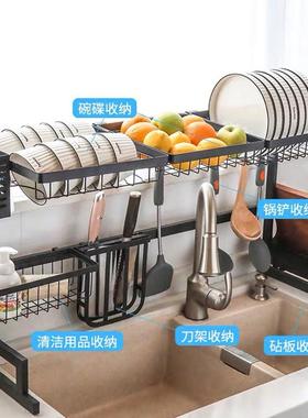 新黑色锈不FGP钢厨房款置物碗架水槽洗碗池沥水架晾碟架厨具收纳