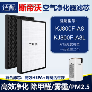 适配斯帝沃KJ800F-A8/A8L SV-101 KJ350-A3净化器滤芯活性炭除醛
