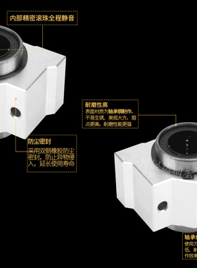 SCS箱式直线两孔光轴短滑块SCS8 10 12 16 20 25 30 35 40 50 VUU