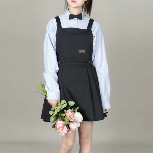帆布学院风围裙画室制服奶茶店