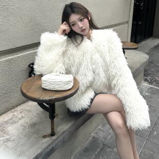 SiCii 富家千金短毛绒环保皮草女冬季气质高级感毛毛外套