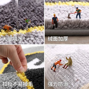 植绒地垫脚垫客厅q进门浴室防滑垫卫生间门口垫子家用卧室地 新款