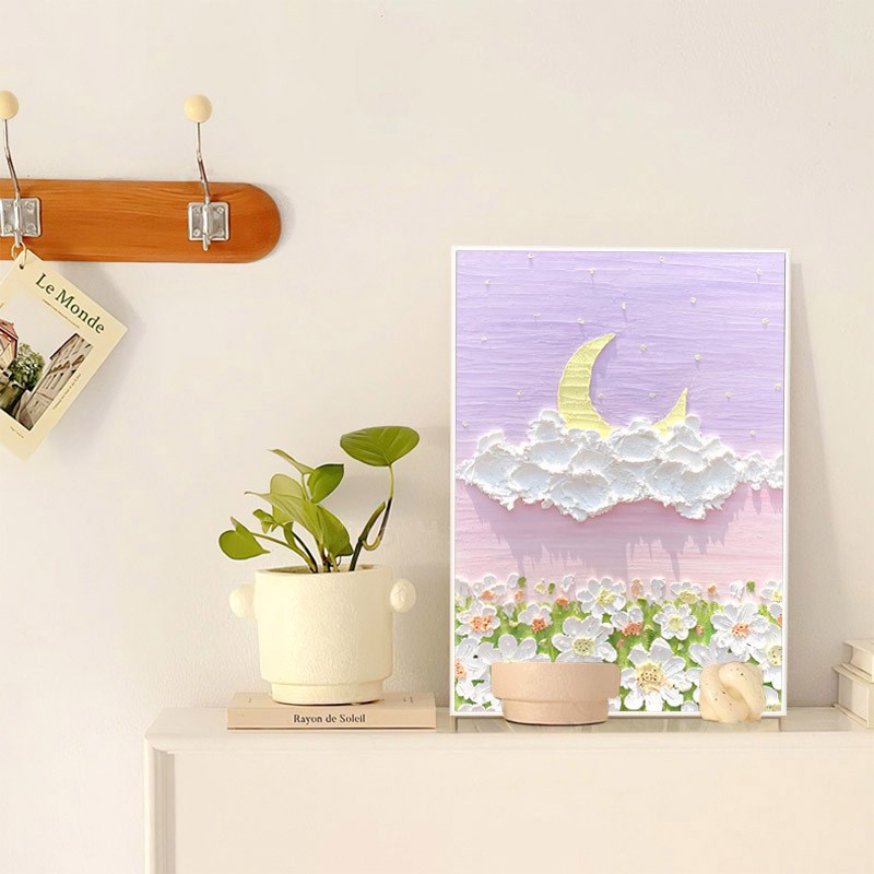 肌理画diy材料立体石英砂丙烯z数字油画粉色沙滩手工画画彩画
