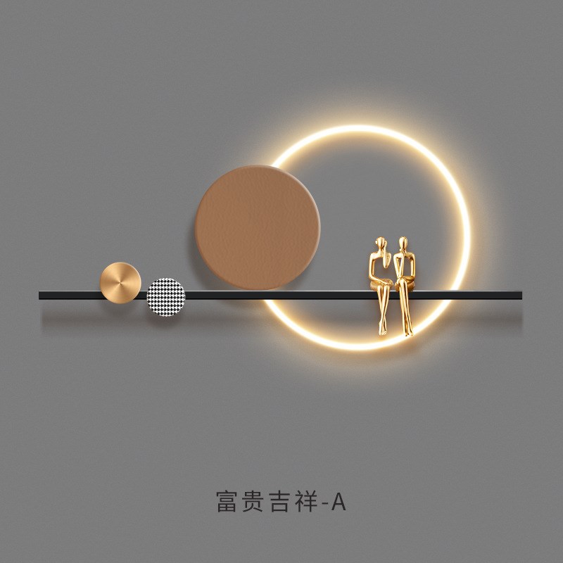 轻奢客厅沙发背景墙立体实物发光装饰画卧室led晶V瓷壁画床头挂画图片