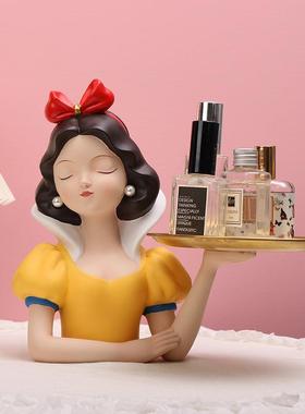 直销新款北欧轻奢白雪公主爱丽丝女孩托盘摆件客厅电视柜玄关家居