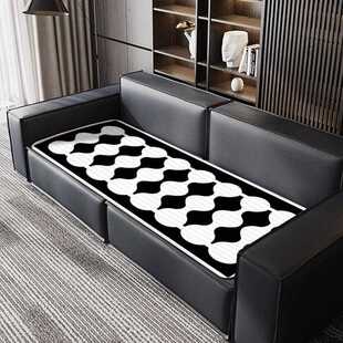 直销新款黑白格海绵冰丝沙发垫子夏季新款2023极简风客厅防滑凉席