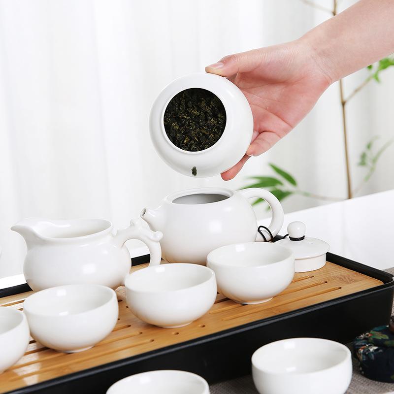 新款直销定窑旅行茶具套装车载陶瓷整套功夫一壶四杯可定logo便携