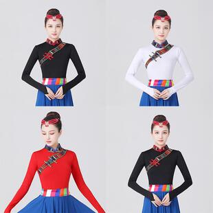 藏族舞蹈演出服装女成人上衣少数民族上衣广场舞新款藏式跳舞上衣